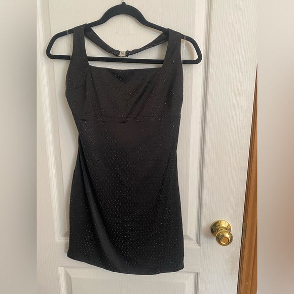 Black sequin halter oh Polly mini dress - Picture 1 of 5